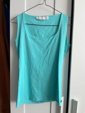 Zara Aqua Scoop Neck Tank Top